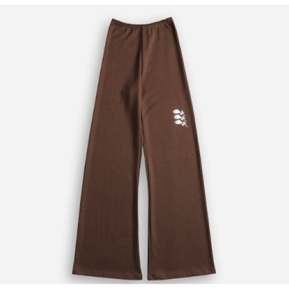 NWT Civil Regime Eternal Bloom Sculpt Flare Leggings Mocha Brown Size S